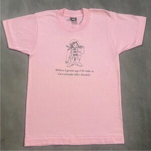 Vintage Single Stitch Kids Pink Graphic T-Shirt Teen Girl 14-16Y